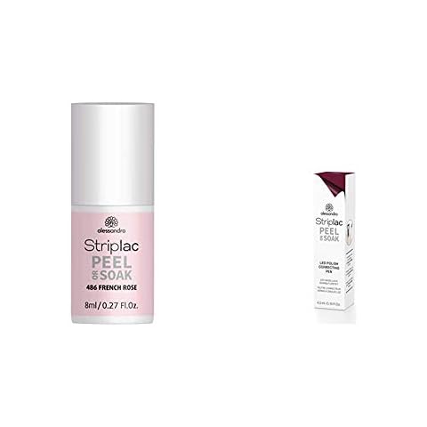 alessandro Striplac Peel or Soak French Rosé - LED-Nagellack in zartem Rosé für eine klassische French Maniküre - 1 x 8ml & Peel Or Soak Korrekturstift - Entfernen von Lackierfehlern, 1 Stück Cover