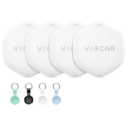 Smart Tracker Air Tag Buscador : Localizador de Objetos Bluetooth Finder Compatible con Apple Buscar Sólo iOS Batería Reemplazable- Localizador Tracker Tag para Llaves Carteras Equipajes 4 Pack Blanco