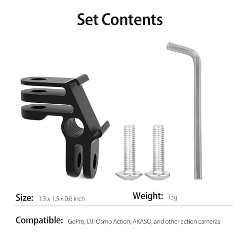 Adaptador zapata fría HSU de aluminio con rosca 1/4 para trípode de cámara de acción GoPro 7