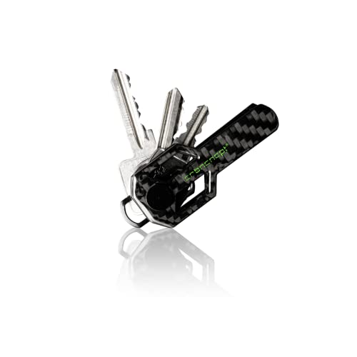 CRBNCNCPT® Carbon Fiber Schlüsselhalter im Verbund mit hochwertigen schwarzen Edelstahl Elementen | Schlüsseletui Keysmart Key Organizer für Herren (Carbon Fiber) Cover