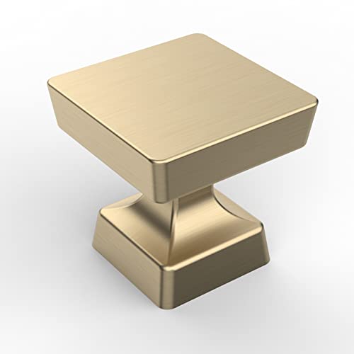 Image of Asidrama 10 Pack 1-1 /4 inch Brushed Brass Kitchen Cabinet Knobs Gold Dresser Knobs Drawer Knobs Cabinet Hardware Zinc Knobs for Dresser Drawers