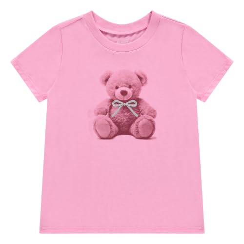 Image of BTween Girls 4 Piece Tops Fashionable Short Sleeve T-Shirt Casual Daily Shirt for Kids Assorted Colors