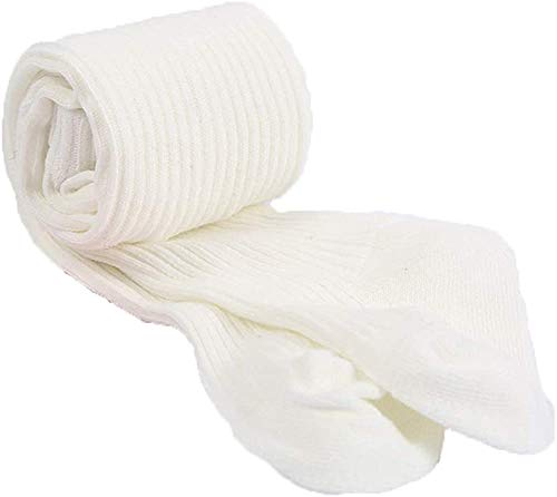 LZCYILANXIULSL Baby Girl Tights Ribbed Knit Leggings Stockings Cotton Solid Pantyhose Pants for Infant Toddler 0-4T (White,9-12 Months)