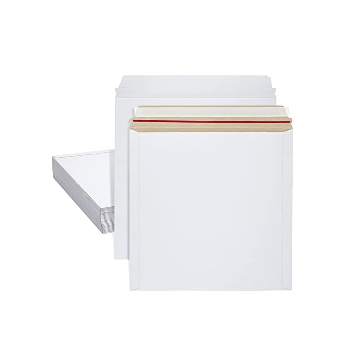 25 Pack Rigid Mailers with Self Sealing Flap, Bulk Stay Flat 12 x 12