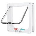 Cat Door, Safety Pet Door with 4 Way Lock, Weatherproof & Easy Installation Cat Flap Door for Interior Exterior Door, Window, Wall(Medium, 15cm x 15.5cm Flap)