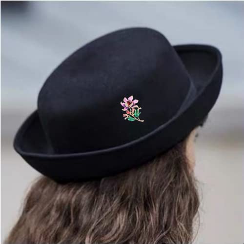 Purple Flower Brooches For Women Elegant Botanical Floral Statement Sparkling Rhinestone Brooch Fashion Jewellery Accessory Female Girl Gift For Birthday, Party, Anniversary, Wedding #TOP3