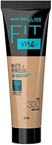 Base Líquida Maybelline NY Fit Me Matte FPS 22 Cor 330 (Antiga N230), 30ml