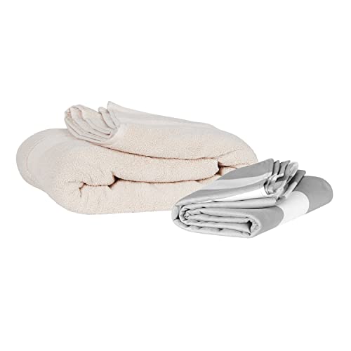 Dock & Bay Beach Towel - Quick Dry, Sand Free - Compact, Lightweight - 100% Recycled - Includes Bag - Cabana Light - Goa Grey - Large (160X90Cm, 63X35) #TOP7