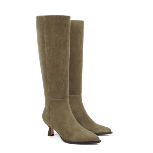 Image of Modatope Knee High Boots for Women Kitten Heel Boots
