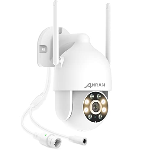 ANRAN 5MP WiFi Dôme Caméra Kit de Vidéo Surveillance Caméra, Audio Bidirectionnel avec 360° PTZ Caméra IP, Étanche IP66, Remplacement WiFi Caméra