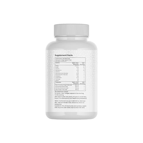 Image of GLIMLACH Omega 3 Fish Oil 1300mg Triple 3X Strength 50 Capsules- 550 mg EPA & 350 mg DHA for Heart, Joints & Brain Health