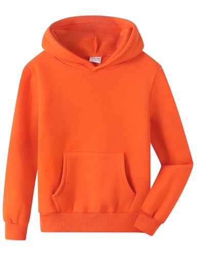 Image of Spring&Gege Youth Solid Fleece Hoodies Pullover Hooded Sweatshirts for Children (3-12 Years)