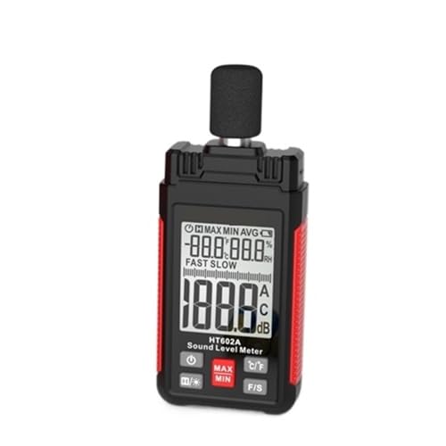 デジタル騒音計測定 30-130dB デシベル検出器、温度と湿度測定機能付き 幅広い応用
