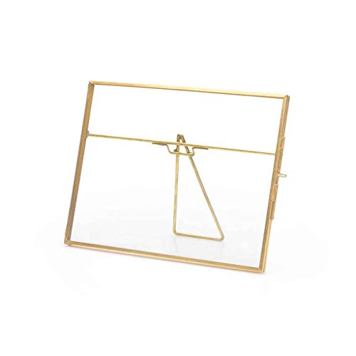 Black Velvet Studio Marco Fotos Vintage Retro Metal Laton - Cobre Dorado Vidrio Transparente. Estilo Decorativo Antiguo Elegante. Medidas 15 * 20 * 1cm.