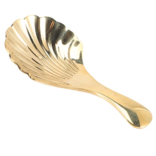 VINTORKY Tea Leaf Spoon Brass Grain Spoon Small Scoop Kitchen Bean Scoop Tea Shovel