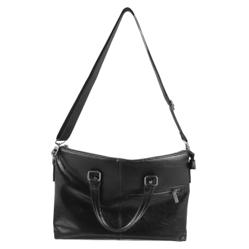 Bolso mensajero para portátil en cuero PU con acabados premium para ejecutivos exigentes