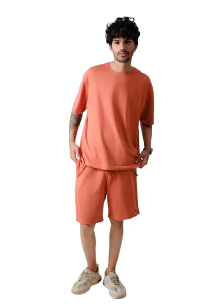 Co-ord Orange Set Majestic Classic Set Nightwear T-Shirt & Shorts Casual Wear | Night Outfits,-image-8