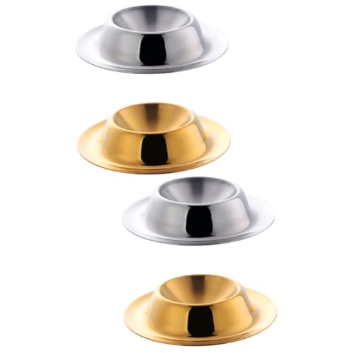 FUNOMOCYA 4 Pcs Stainless Steel Eggs Hard Egg Cups Egg Holder Cup Breakfast Egg Stand Hard Boiled Egg Cup Egg Cup Holder Egg Holder Stand Egg Cup Storage Egg Holder for Breakfast Silver