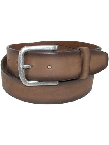 CTM Men's Burnished Leather Bridle Belt with Removable Buckle4