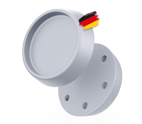 BAUHELD® Schwingungsdämpfer Waschmaschine [4 Stück] - Robuste Gummi-Füße aus Weich-PVC [Made in Germany] - Vibrationsdämpfer passend auf Miele Midea Siemens Bosch Haier Beko AEG - Hellgrau