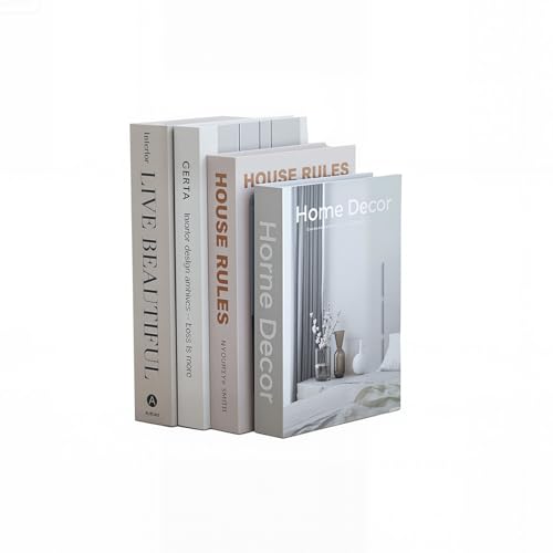 Jaffiust 4PCS Preppy Decorative Fake Books Funky Aesthetic Room Decor Coffee Table Faux Books Decor for Decoration Bookshelf Stuff Things