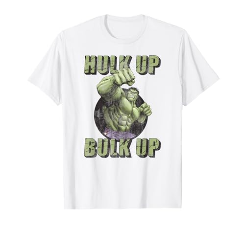 Image of Marvel The Incredible Hulk Tough Hulk Up Bulk Up Badge T-Shirt