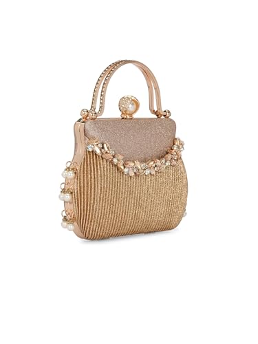 Image of TOOBA Handicraft Clutch Purse For Women with Elite Design Embroidered| Bridal, Party, Wedding Sling Bag
