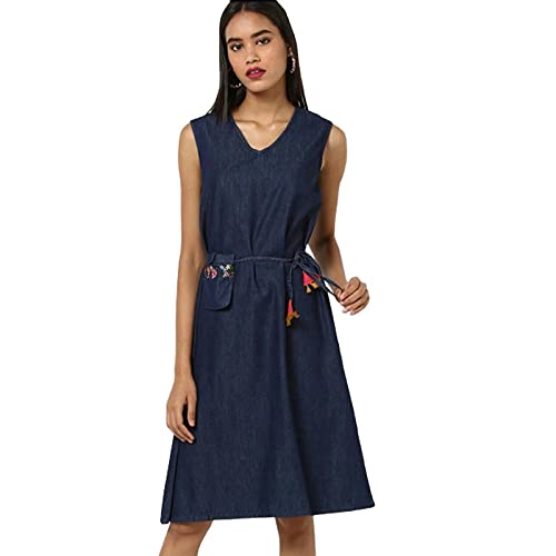 Laxmi Narayan Women's Cotton 42 Dress (Lnm-47_Navy Blue)
