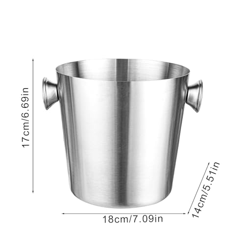 Jubilofex Cubitera de acero inoxidable, recipiente aislante, 2 litros, recipiente aislante, enfriador de bebidas con asa, para bebidas, cerveza, vino, champán, cócteles, bares, fiestas, exteriores - imagen 5