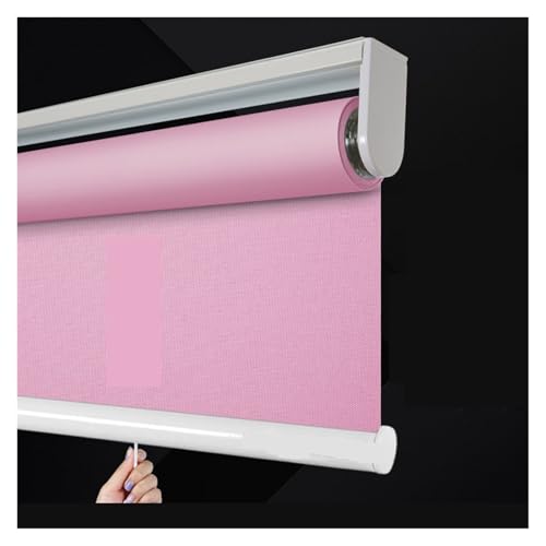 estores enrollables opacos Persianas enrollables con Resorte inalámbrico de elevación for Oficina, baño, Cocina, apagón luz Diurna, persianas Impermeables a Prueba Aceite(Blackout Pink,W90 X H200cm)