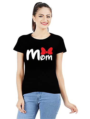 Image of Uniplanet Store Cotton Half Sleeve Couple Mix by Designs Black T-Shirt