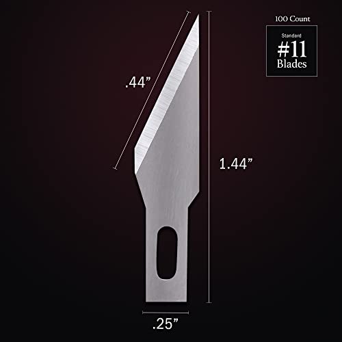 WA Portman 100 Hobby Knife Blades - 100 Count Knife Blade Refill Pack - Carbon Steel Exacto Knife Blades 100 Pack - #11 Craft Blades Compatible with Most Craft Knife or Finger Blade Handles - Thumbnail 4