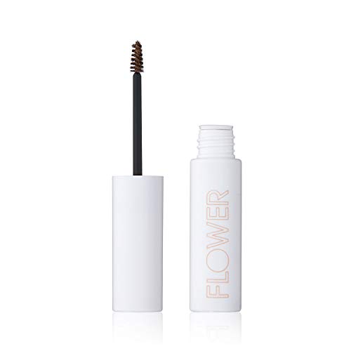 Eyebrow Gel By FLOWER Beauty | FIBER FIX BROW GEL | Tinted Brow Mascara & Fixative for Eyebrows | Vegan & Cruelty-Free | Color: Light Brown
