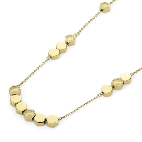 Olivia Burton Women's PETITE HONEYCOMB Collection Necklace in Yellow Gold with Hexagonal Charms - 24100298