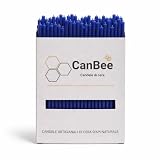 Candele Blu in Cera d'Api Naturale, 50 Pezzi, 16,5 cm x Ø 5,8 mm CanBee