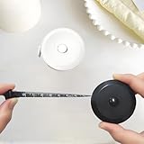 [2 Pack] Soft Tape Measure Retractable Measuring for Body Fabric Sewing Tailor Cloth Knitting Craft Weight Loss Measurements, Black & White