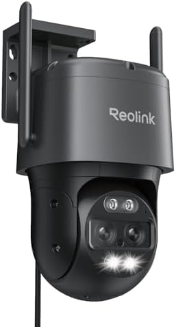REOLINK 4K Wired WiFi Outdoor Camera, 8MP Dual Lens Security Camera, 360 PTZ Camera Auto Tracking, 2.4/5GHz Wi-Fi Smart Person/Vehicle Detection, 6X Hybrid Zoom, Color Night Vision, TrackMix WiFi