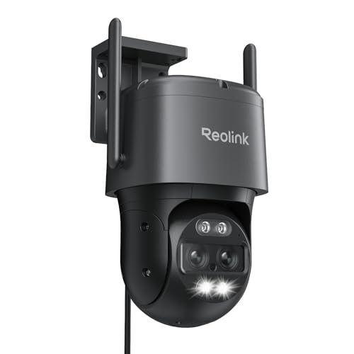 REOLINK 4K Wired WiFi Outdoor Camera, 8MP Dual Lens Security Camera, 360 PTZ Camera Auto Tracking, 2.4/5GHz Wi-Fi Smart Person/Vehicle Detection, 6X Hybrid Zoom, Color Night Vision, TrackMix WiFi