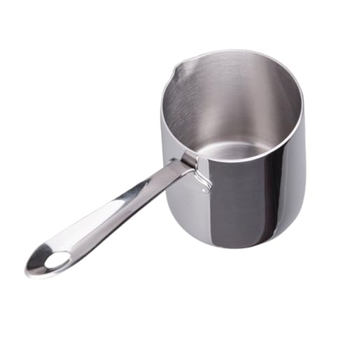 COHEALI Hervidor para Derretir Crema de Acero Inoxidable 304 de 370 Ml con Boquilla Antigoteo para Leche y Mantequilla, Olla para Café y Salsa, Uso Doméstico en Cocina