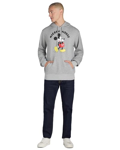 Disney Mickey Mouse Hoodie Mens Hands Behind Back Pose Graphic Print Pullover2