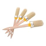 4 Stück Ovale Pinsel für Wände und Holzleisten, Khaki, Klein
