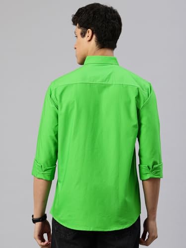 Image of Majestic Man Men's Solid Pure Cotton Casual Shirt - Slim Fit | Full Sleeves | Soft & Breathable Fabric