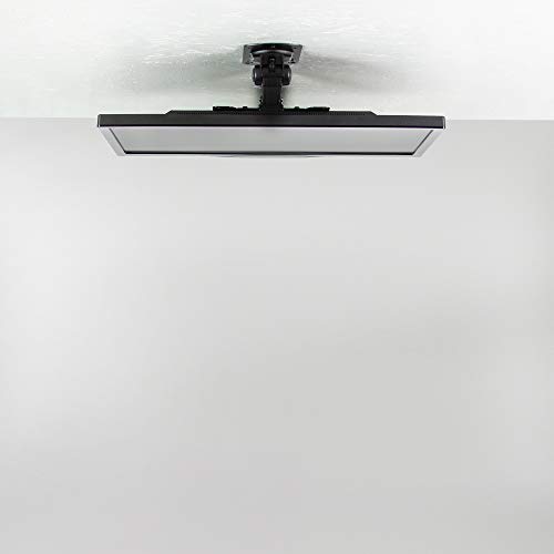 VIVO Black Manual Flip Down Mount Folding Pitched Roof Ceiling Mounting for Flat TV