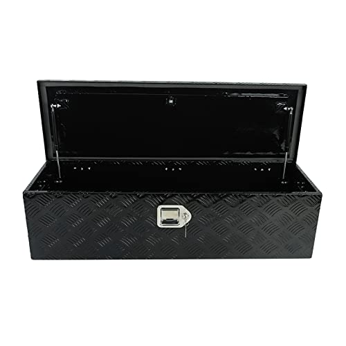 39"X13"X10" Black Aluminum 5 Bar Tread Tool Box Truck Car Outdoor Trailer Pickup Underbody Toolbox, Rv Storage Organizer, Underbed Tools Organizer W/Lock Latch W/Keys #TOP5