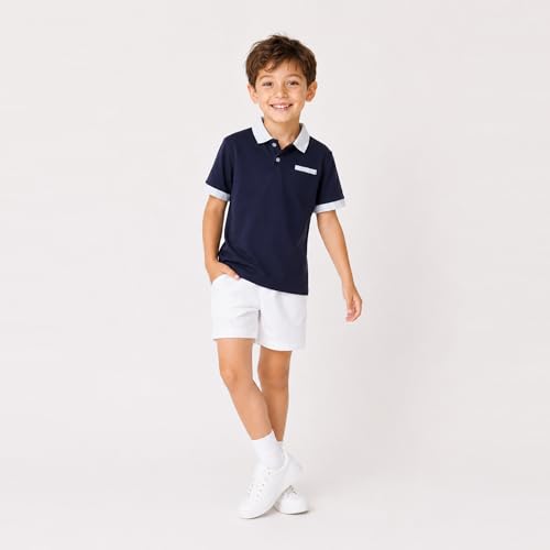 Image of Mud Kingdom Boys Polo Shirt Short Sleeve School Uniform Pique Polo Summer