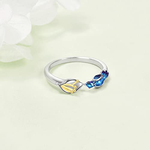 Yfn Hummingbird Ring 925 Sterling Silver Animal Rings For Women(Hummingbird Ring Size 7) #TOP2
