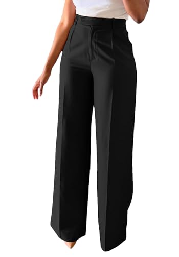 Women Wide Leg Dress Pants High Waisted Straight Leg Slacks Casual Business Office Work Trousers