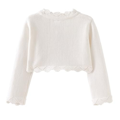 Vivobiniya Kid Girls Long Sleeve Bolero Shrug Baby Girl Knit Single-Button Cardigan Layering Over Dresses2