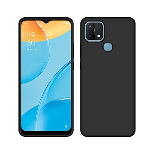 Image of Case Creation for OppoA15 2021 Back case, Oppo A15 Slim Flexible Smart Look case with 360 Camera All Angle Protection (Pure Black)