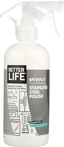 Better Life Natural Streak Free Stainless Steel Polish, Lavender and Chamomile, 16 Ounces, 24185